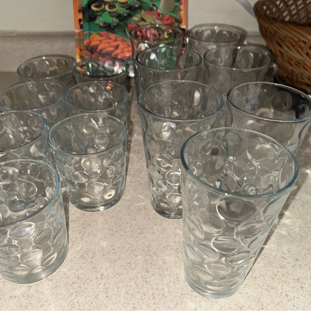 14pc Circleware Bubble Drinking Glass Set